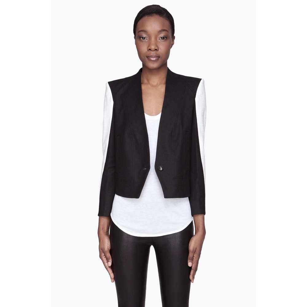 HELMUT LANG Black & White Colorblock Blazer